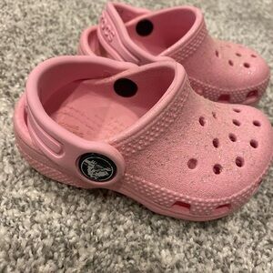 4C Pink Glitter Crocs